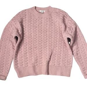 Splendid Pink Chunky 3D Knit Sweater Womens Small Rose Pink Coastal Oversized